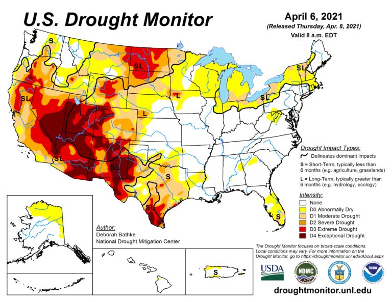 United States Drought Map Updated Realtime Survival Fanatics   United States Drought Map Updated Realtime 768x593 